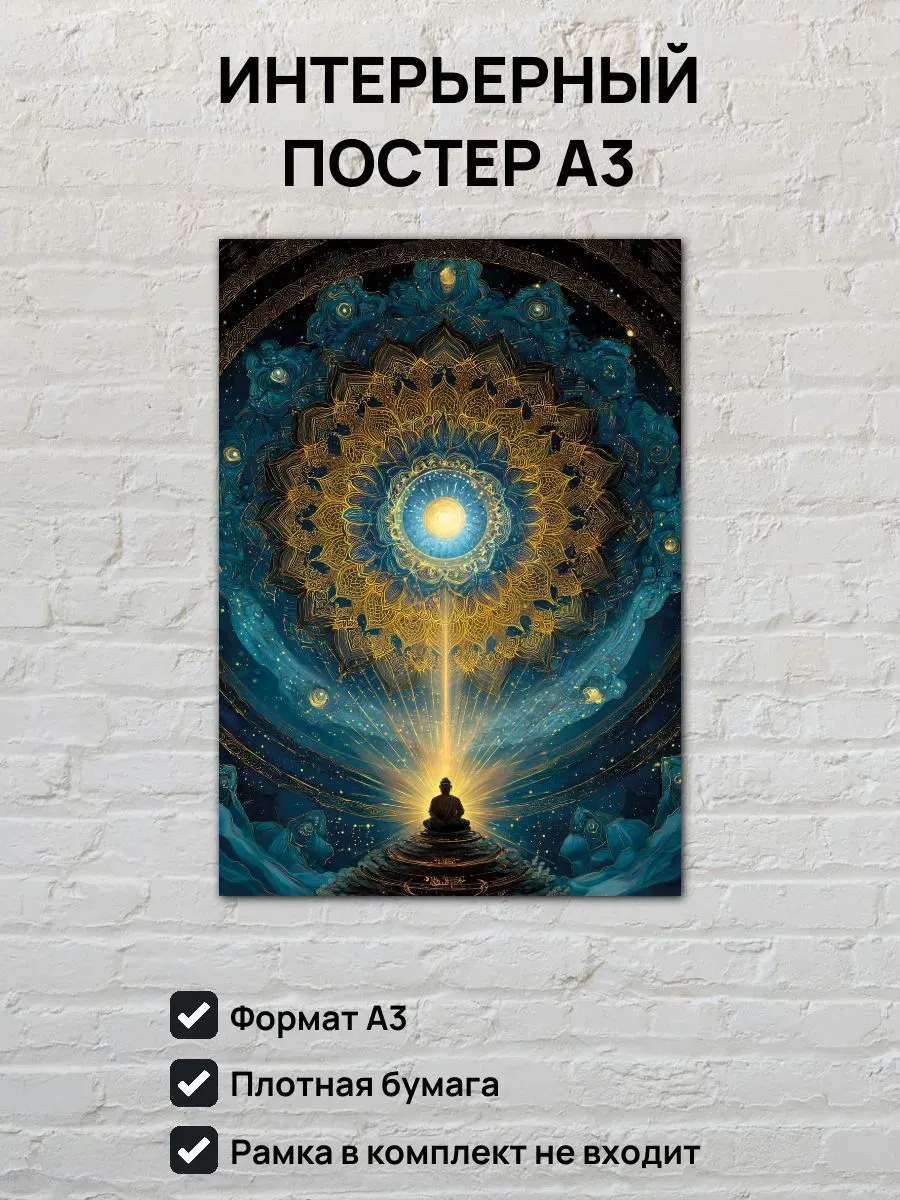 Интерьерный постер А3 Мандала