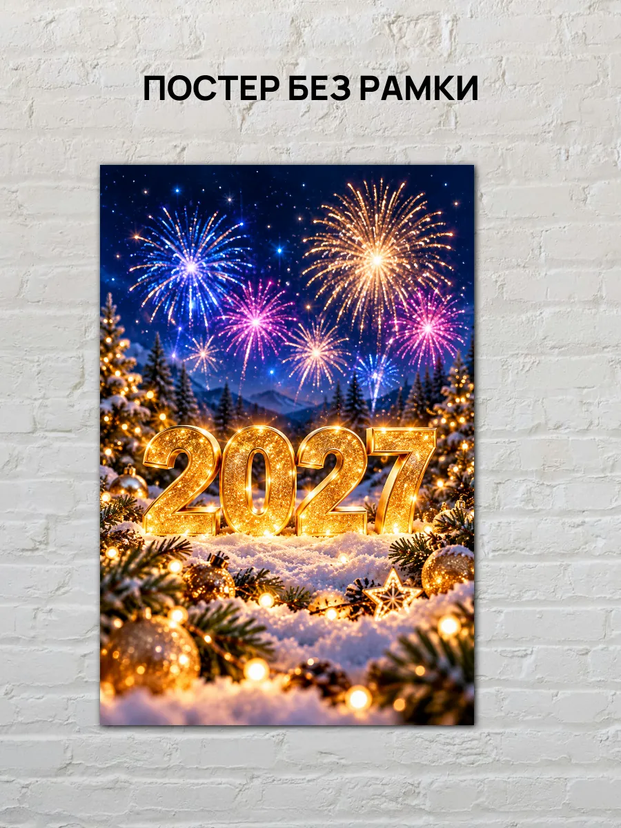 Интерьерный постер А4 Новый год 2027 — миниатюра 3