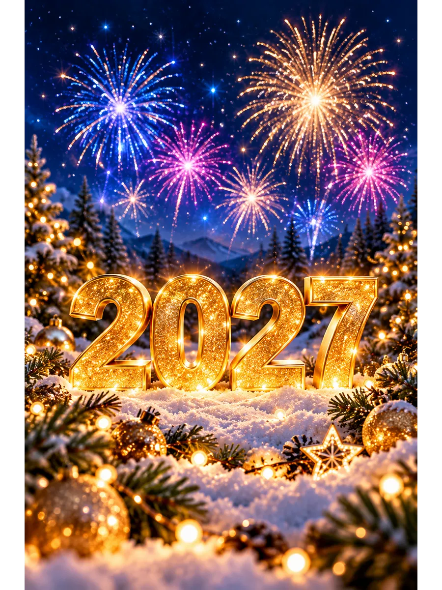 Интерьерный постер А3 Новый год 2027 — миниатюра 5