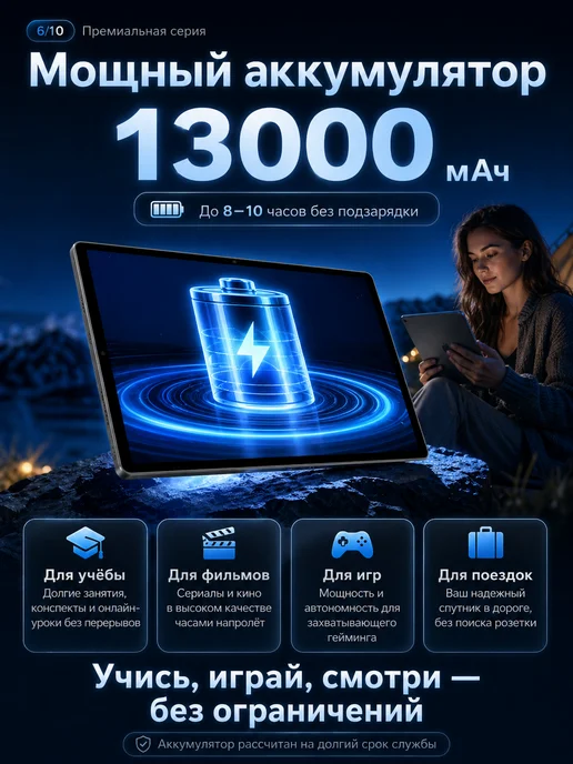 Samsung 2027 Планшет андроид с клавиатурой для работы и учебы, серый, фото 6