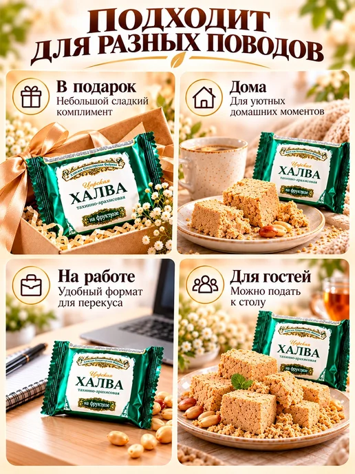 Азовская кондитерская фабрика Халва подсолнечная азовская в коробке, ГОСТ 2 кг, 2 шт, 180 г, фото 4