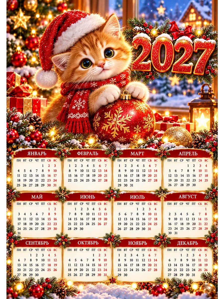Календарь на 2027 год Котенок А4 — миниатюра 4