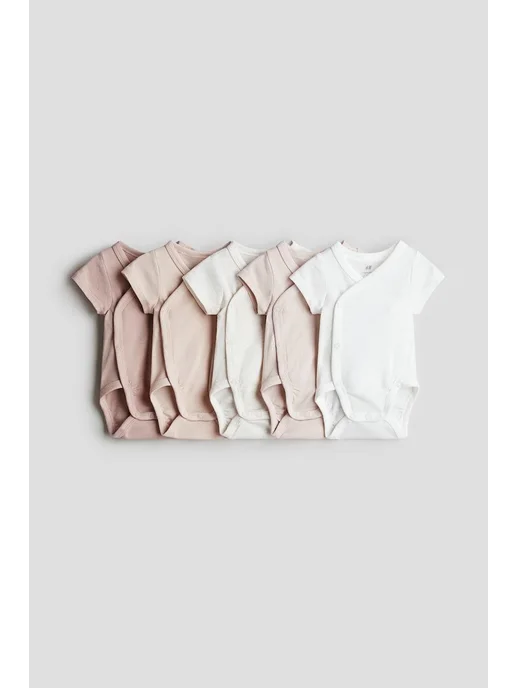 H&M Хлопковые боди 5 штук, черный