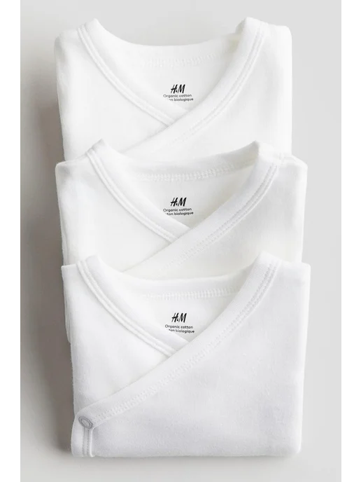 H&M Боди с запахом 3 шт, 3 шт, фото 3