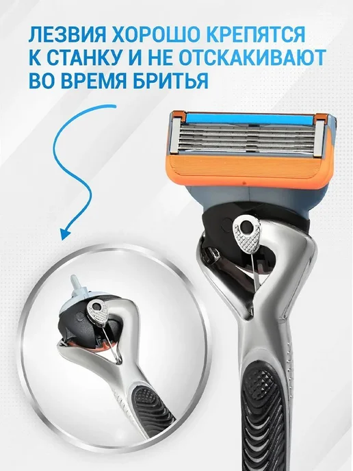 Бритвенный станок многоразовый + 4 сменные кассеты, вариант, фото 4