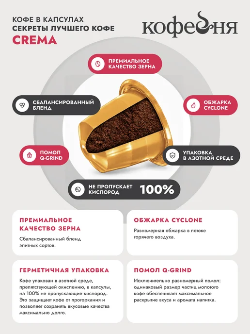 МОСКОВСКАЯ КОФЕЙНЯ НА ПАЯХЪ Кофе в капсулах для кофемашины Арабика 50 шт, 30 шт, фото 3
