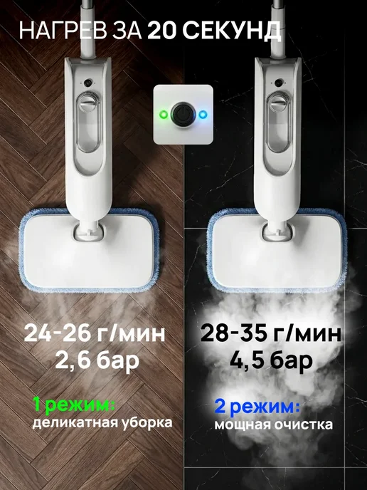Zoiten Паровая швабра с насадками для уборки и мытья дома мощная, вариант, фото 3