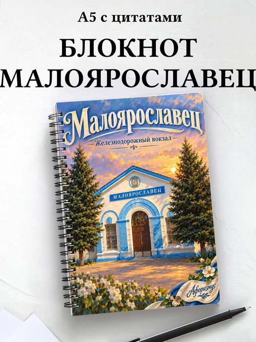 Блокнот Малоярославец с мотивирующими цитатами