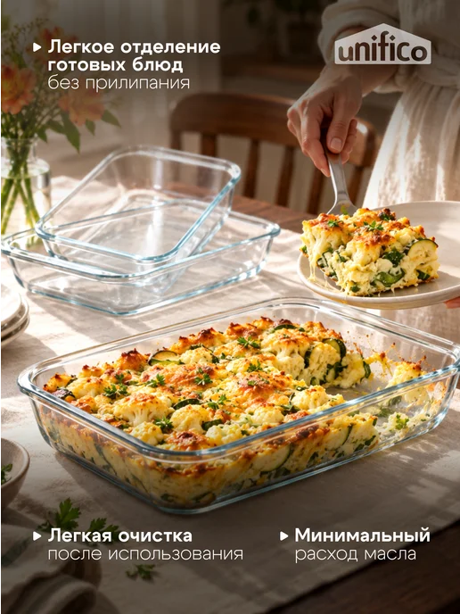 Unifico Форма для запекания 1.6 л в духовке стекло, 1,6 л, фото 5