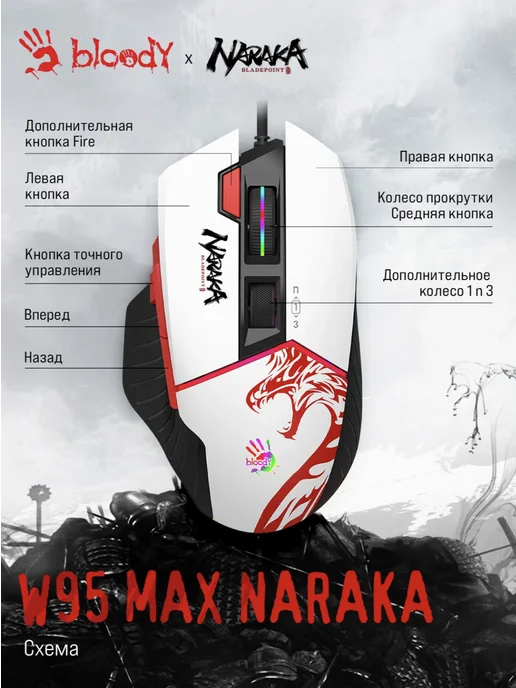 BLOODY Мышь игровая W95Ultra Naraka, Naraka, фото 8